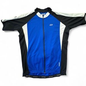 Bellwether Cycling Jersey Adult  XXL Blue Black Full Zip Polyester Pockets P44
